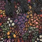 Farm Rio Hippie Boho Y2K Multicolor Floral Midi Skirt W/ Black Fringe Photo 8