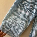 Lace Up Swim Cover Up Tunic Stretch Side Slits V Neck Semi Sheer Size L Blue Size L Photo 4