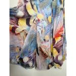Anthropologie A-Line satin feel vibrant colorful Watercolor midi skirt Size 0 P Photo 11