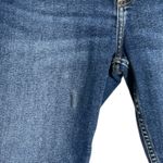 ZARA Basic Fun Denim Crop Jeans Blue Medium Wash Pom Pom Metallic Band Trim Hems Photo 5