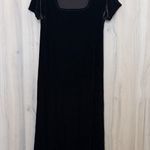 Oleg Cassini Cassini Women's Black Velvet Square Neck Short Sleeve Maxi Dress Size Medium Photo 0