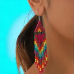 Bohemian Native American Ethnic Style Fashion Minimalist Glass‎ Beaded Earrings Photo 5