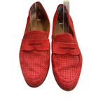 Franco Sarto Sarto Red Suede Perforated Leather Loafers 8.5 Photo 1
