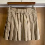 NWT! The Drop Mini Pleated School Girl Skirt Tan with Side Zipper Photo 2