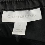 Charter Club  SZ 12 Ankle Jogger Pants Shiny Black Hi-Rise Pockets Elastic Waist Photo 7
