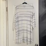 Andrea Jovine AJ  Lightweight Stripe White/Black Short Sleeve Open Cardigan XL Photo 1