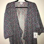 LuLaRoe Floral Shirley L Chiffon Pink Blue BNWT Photo 3