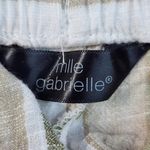 Mlle Gabrielle  Tan and Green Striped Cotton Wide Leg Pull-on Pants Size 3X Photo 6
