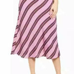 Leith  Burgundy Fudge Scarf Midi Skirt Pink‎ Brown Size Small NWT $55 Photo 0