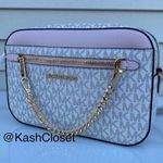 Michael Kors Powder Blush Jet Set Large Chain Crossbody Purse Photo 2