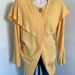 Vintage 80’s 90’s lagenlook button front drapery retro tunic top Gold Size L Photo 0