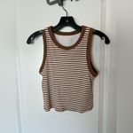 Aerie  Brown and White Striped Women's Tank Top Crop Offline Photo 1