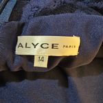 Alyce Paris  Navy Blue Lace Embellished Waist Maxi Evening Cocktail‎ Dress 14 Photo 4