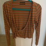 Urban Outfitters Long Sleeve Striped Wrap Top Photo 1