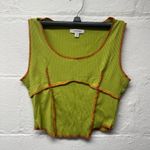 Persaya  Lime Green Tank Top with Orange Trim Photo 0
