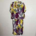 Jane and Delancey  Tropical Leaf Print Loungewear Top and Pant Set, Sz Large Photo 2