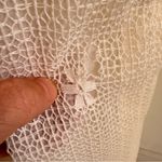 Vintage Bohemian Handmade Crochet Lace Puff Sleeve Wedding Dress XS White Photo 8