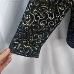 Chico's Lightweight Gold Brocade Button Up Shirt Jacket Blazer Size 3/Large Photo 3