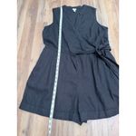 A New Day ‎ Linen Blend Wrap Romper Black Sleeveless Women's Size L Photo 5