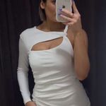 ZARA body on dress asymmetric long sleeve bridal wedding guest shower  mini Photo 0