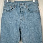 Levi's Levi’s 501 Button Fly Jeans Sz 26 Blue Wavy Design Straight or Tapered Leg Photo 1