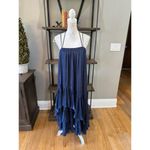 Cinq à Sept CINQ A SEPT Soleil Ruffle Trapeze Hi Low Midi Dress Navy Womens Size 4 Photo 6