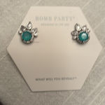 NIB bomb party sterling club earrings Silver Photo 0