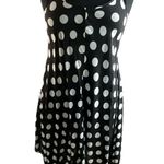 Simply Couture Polka Dot Sleeveless Handkerchief Hem Dress - in Black and White Photo 1