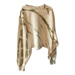 Good American NWT Cropped Sweatshirt 2X Cream Green Tie Dye Fleece Crewneck Knit Photo 1