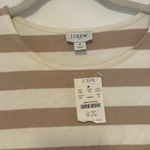NWT J.Crew Short Sleeve Striped Button Shoulder Tee Tan White Size Small Photo 4