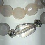 Lot of 4 Neutral Tone Beads Beaded Boho Stretchy Bracelets Gray Photo 6