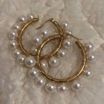 Gold Pearl Hoops Photo 1