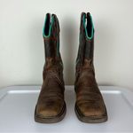 Justin Boots Gypsy Raya 12” Tall Western Cowgirl Boots Sz 6.5B Brown Turquoise Photo 7