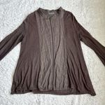 David Valls Lagenlook Linen Zip Front Shirt Cardigan Size M Brown Oversized Size M Photo 0