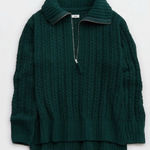 Aerie  Dark Green V-Neck Sweater Photo 0