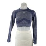 Gymshark Flex Sport Navy Marled Blue Long Sleeve Yoga Athletic Crop Top Size S Photo 1