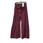 Halara Pants Small Crimson Red Breezeful High Waist Shirred Tie Wide Leg #O5-6 Photo 1