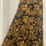 Jones New York Vintage 90s Black & Gold Yellow Maxi Floral Skirt Photo 4
