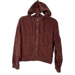 American Eagle  Corduroy Cropped Bomber Jacket Brown/Rust Size Medium Photo 1