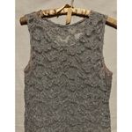 Lew Magram Vintage Silver Stretch Lace Top Cami Scallop Bottom Size M Photo 4