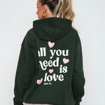 White Fox Boutique all you need is love hoodie Photo 1