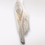 Lucky Brand  Cream Open Knit Cold Shoulder Sweater Size Small Photo 5