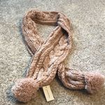 Francesca's New Francesca’s knit scarf, cable design, knit twin pom pom, new with tag Photo 5