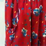 Floral Mixed Print Flounce Hem Tassel Detail Dress Womens Red Size M Photo 4
