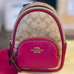 Coach  Fuchsia and Beige Mini Backpack Bag Photo 0