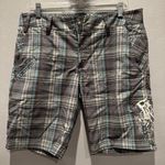 Fox Racing FOX Womens Plaid Shorts Grey Rider Designed Photo 0