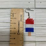 Handmade Pixel Bead Jewelry, 4th of July Popsicle Earrings, Novelty Earrings Photo 4