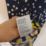 Shelby & Palmer  Size Medium M Textured Polka Dot Yellow Blue White Dress Photo 9