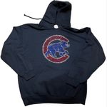 Womens Chicago Cubs Sweatshirt Rhinestone Crystal Bling Graphic Logo SZ L Hoodie Black Size L Photo 0