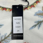 Tolani Collection Womens 2x 100% Cotton Top Sheer Overlay Embroidered Flowers Photo 7